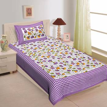 Rudra Bazaar Jaipur Prints  Single Bedsheets With 1 Pillow Cover 1
