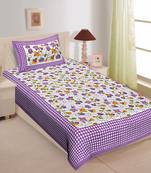 Rudra Bazaar Jaipur Prints  Single Bedsheets With 1 Pillow Cover