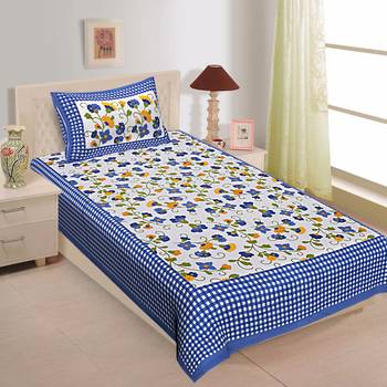 Rudra Bazaar Jaipur Prints  Single Bedsheets With 1 Pillow Cover 1