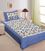 Rudra Bazaar Jaipur Prints  Single Bedsheets With 1 Pillow Cover