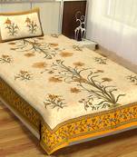 Rudra Bazaar Jaipur Prints  Single Bedsheets With 1 Pillow Cover