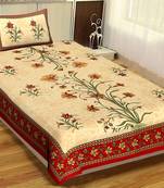 Rudra Bazaar Jaipur Prints  Single Bedsheets With 1 Pillow Cover