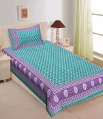 Rudra Bazaar Jaipur Prints  Single Bedsheets With 1 Pillow Cover