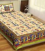 Rudra Bazaar Jaipur Prints  Single Bedsheets With 1 Pillow Cover