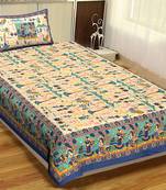 Rudra Bazaar Jaipur Prints  Single Bedsheets With 1 Pillow Cover