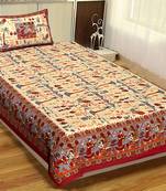 Rudra Bazaar Jaipur Prints  Single Bedsheets With 1 Pillow Cover