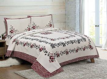 Rudra Bazaar Jaipur Prints  Double Bedsheets With 2 Pillow Cover 1