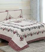 Rudra Bazaar Jaipur Prints  Double Bedsheets With 2 Pillow Cover
