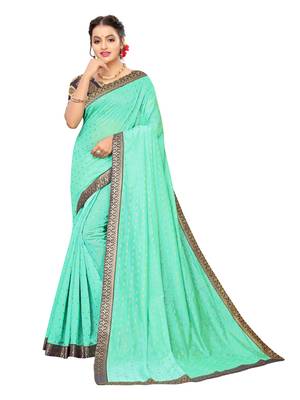 Green woven cotton silk saree with blouse 1