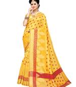 Yellow Woven Art Silk Saree With Blouse