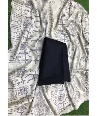 white Digital printed Rangoli Silk partywear Bollywood  saree with blouse 3