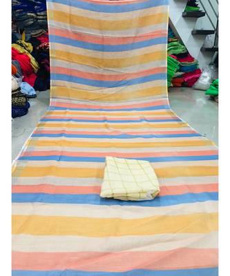 multicolor Digital printed linen partywear Bollywood saree with blouse 3