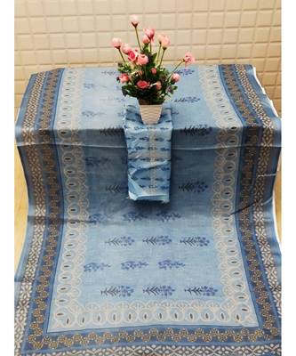 blue Digital printed Linen partywear Bollywood saree with blouse 3