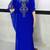 royal blue georgette moroccan islamic dubai kaftan farasha zari and stone work 