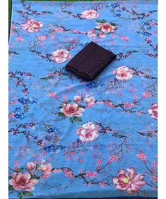 sky blue Digital printed georgette partywear Bollywood saree with blouse 2