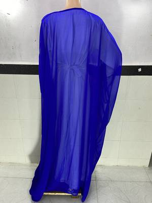 royal blue and white georgette moroccan islamic dubai kaftan farasha zari and stone work two piese dress 4