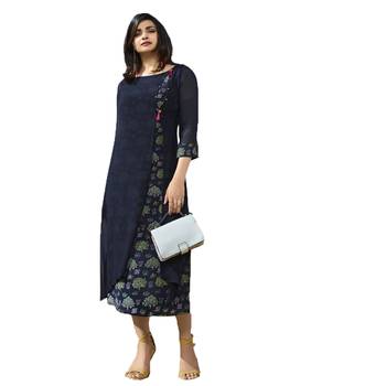 Blue printed georgette georgette-kurtis 1