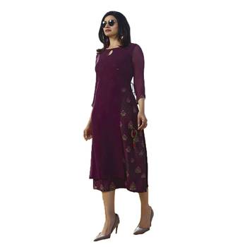 Purple printed georgette georgette-kurtis 1