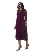 Purple printed georgette georgette-kurtis