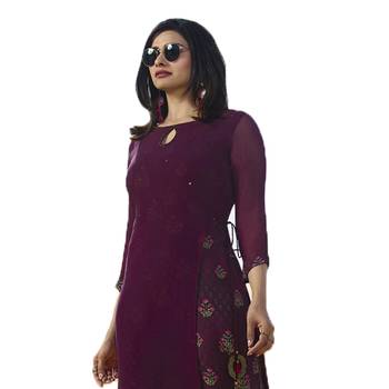 Purple printed georgette georgette-kurtis 2