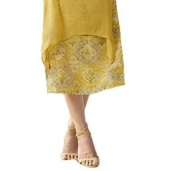 Yellow printed georgette georgette-kurtis 3