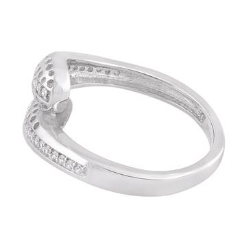Rhodium Plated Cubic Zirconia Women Bypass Ring 2