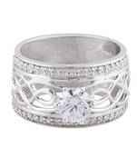 Cubic Zirconia Rhodium Plated Engagement Ring for Women's Ring