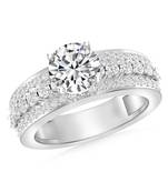 Cubic Zirconia Rhodium Plated Solitaire with Accent Women Ring