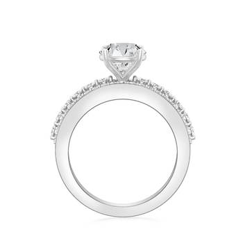 Cubic Zirconia Rhodium Plated Solitaire with Accent Women Ring 2