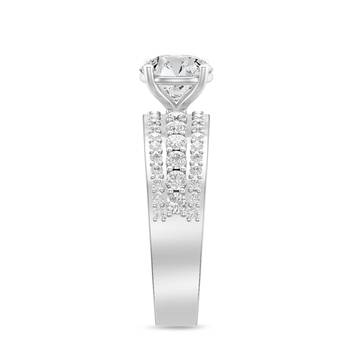 Cubic Zirconia Rhodium Plated Solitaire with Accent Women Ring 3