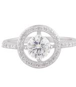 Cubic Zirconia Rhodium Plated Halo Women Ring