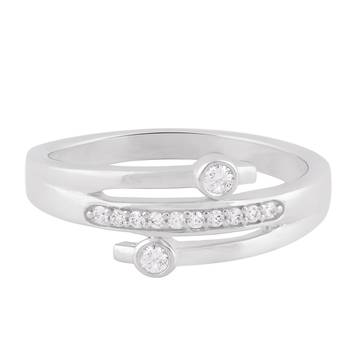 Rhodium Plated Cubic Zirconia Finger Band for Women 1