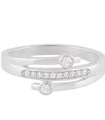 Rhodium Plated Cubic Zirconia Finger Band for Women