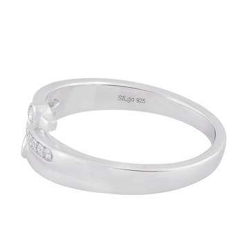 Rhodium Plated Cubic Zirconia Finger Band for Women 2