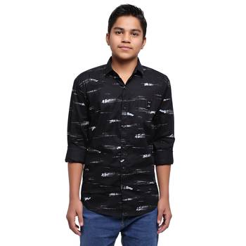 Blue Printed Polyester Shirt for Boys 1
