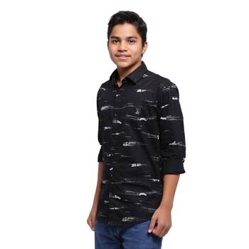 Blue Printed Polyester Shirt for Boys 3