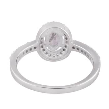 Rhodium Plated Cubic Zirconia Women Halo Ring 3