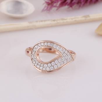 Rose Gold Plated Cubic Zirconia Women Ring 4