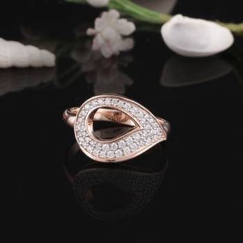 Rose Gold Plated Cubic Zirconia Women Ring 5