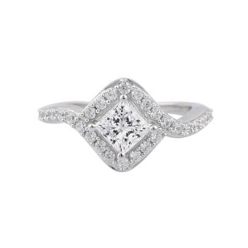 Rhodium Plated Cubic Zirconia Women Ring Gift For Her 1