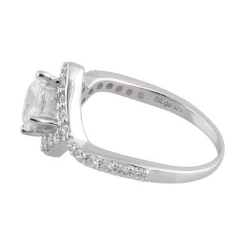 Rhodium Plated Cubic Zirconia Women Ring Gift For Her 2