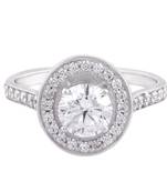 White Cubic Zirconia Rhodium Plated Women Finger Disc Ring