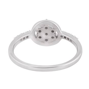 White Cubic Zirconia Rhodium Plated Women Floral Ring 3