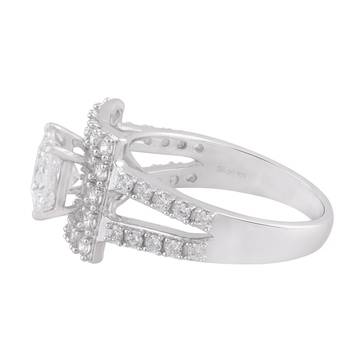 Cubic Zirconia Rhodium Plated Engagement Finger Ring 2