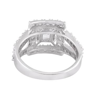 Cubic Zirconia Rhodium Plated Engagement Finger Ring 3