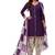 Women's Purple & Off White Cotton Printed Readymade Patiyala Suit Set