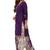 Women's Purple & Off White Cotton Printed Readymade Patiyala Suit Set