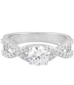 Cubic Zirconia Rhodium Plated Women Cocktail Ring