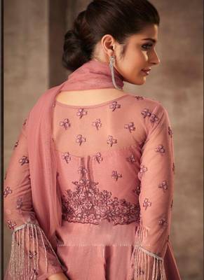 Mauve embroidered silk salwar 3
