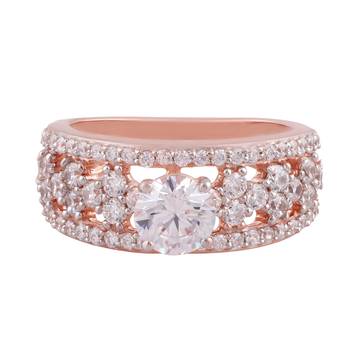 Rose Gold Plated Cubic Zirconia Ring for Women 1